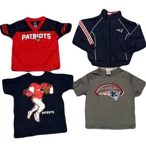 3T New England Patriots Clothing Lot | Jacket + 2 Shirts + 1 Jersey | NFL